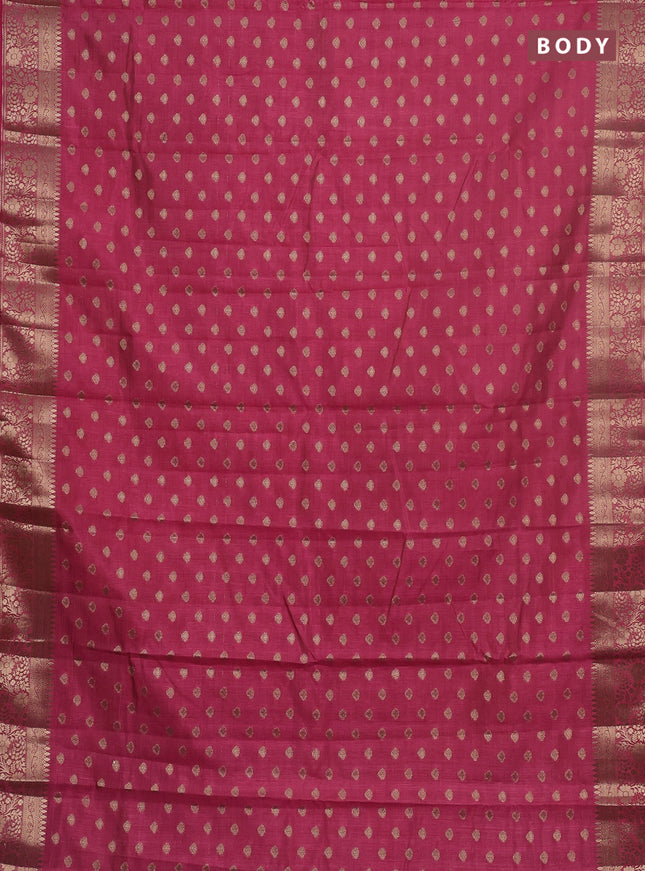 Semi raw silk saree pink with allover zari woven 1000 buttas and zari woven border
