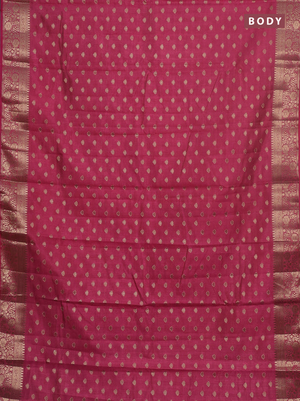 Semi raw silk saree pink with allover zari woven 1000 buttas and zari woven border