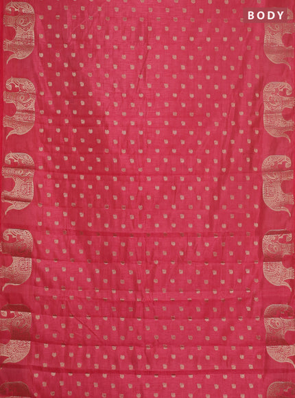 Semi raw silk saree pink with allover zari woven 1000 buttas and zari woven border