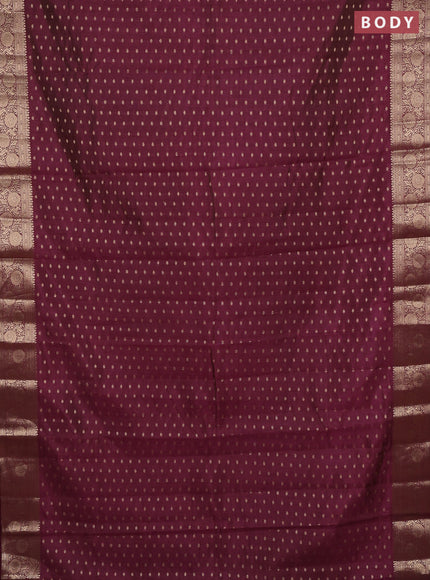 Semi raw silk saree maroon with allover zari woven 1000 buttas and zari woven border