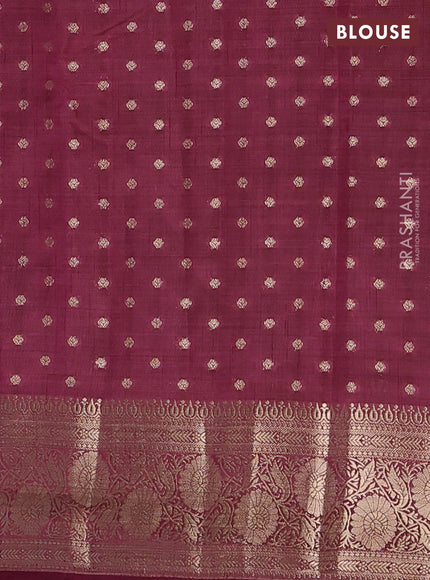 Semi raw silk saree maroon with allover zari woven 1000 buttas and zari woven border