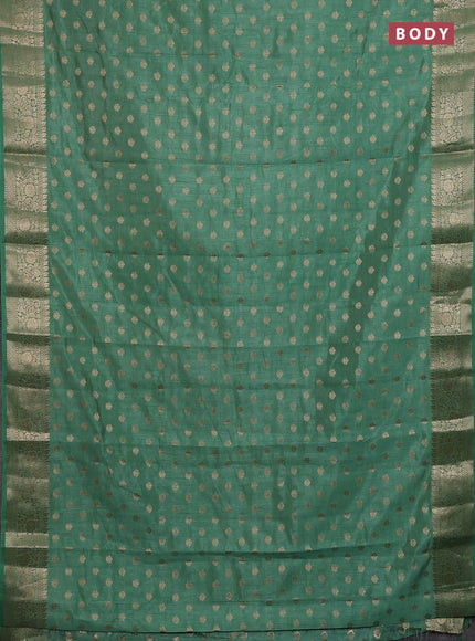 Semi raw silk saree pastel green with allover zari woven 1000 buttas and zari woven border