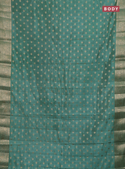 Semi raw silk saree pastel green shade with allover zari woven 1000 buttas and zari woven border