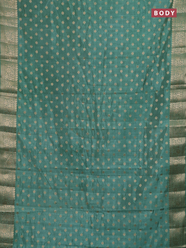 Semi raw silk saree pastel green shade with allover zari woven 1000 buttas and zari woven border