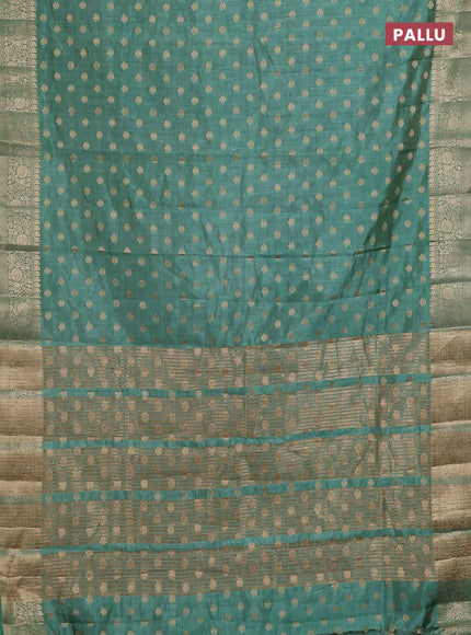 Semi raw silk saree pastel green shade with allover zari woven 1000 buttas and zari woven border