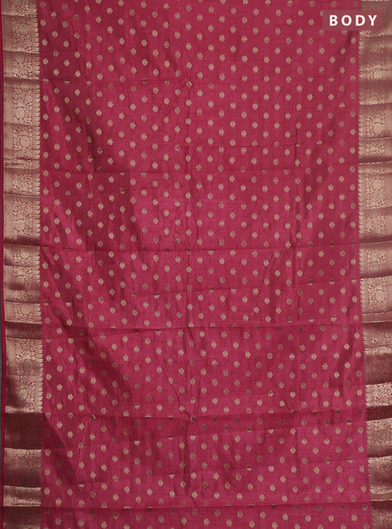 Semi raw silk saree pink with allover zari woven 1000 buttas and zari woven border