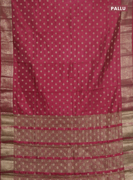 Semi raw silk saree pink with allover zari woven 1000 buttas and zari woven border