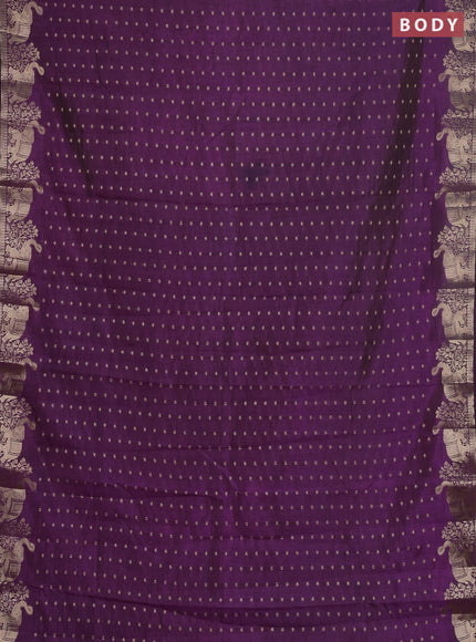 Semi raw silk saree purple with allover zari woven 1000 buttas and zari woven border