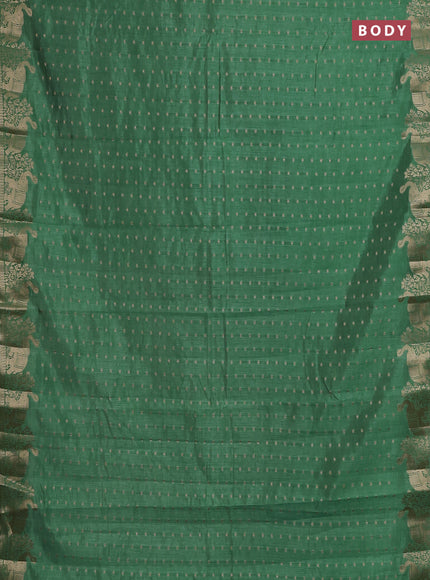 Semi raw silk saree pastel green with allover zari woven 1000 buttas and zari woven border