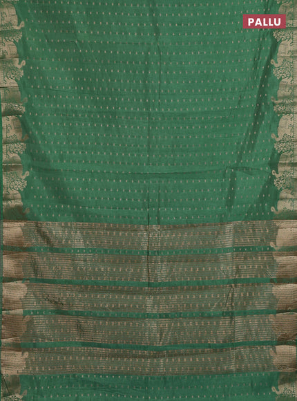 Semi raw silk saree pastel green with allover zari woven 1000 buttas and zari woven border