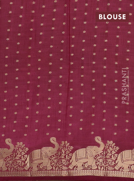 Semi raw silk saree maroon with allover zari woven 1000 buttas and zari woven border