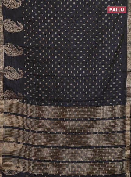 Semi raw silk saree black with allover zari woven 1000 buttas and zari woven border