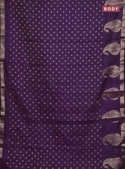 Semi raw silk saree purple with allover zari woven 1000 buttas and zari woven border