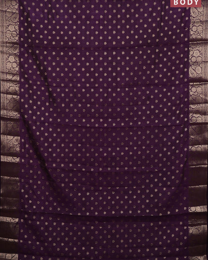 Semi raw silk saree purple with allover zari woven 1000 buttas and zari woven border