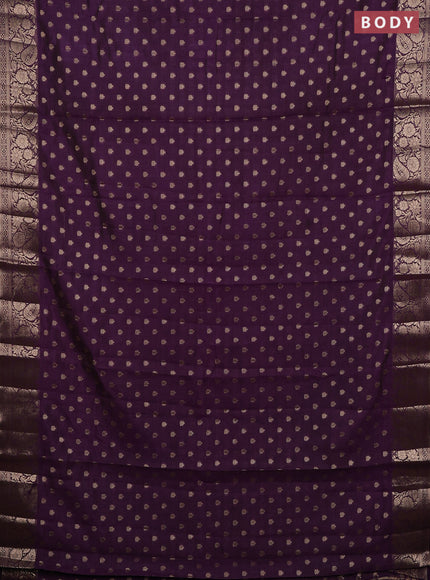 Semi raw silk saree purple with allover zari woven 1000 buttas and zari woven border