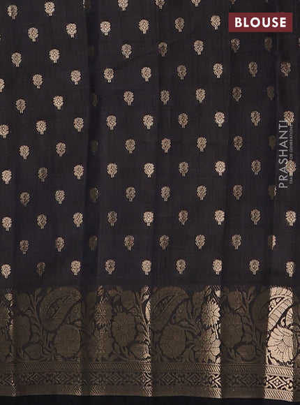 Semi raw silk saree black with allover zari woven 1000 buttas and zari woven border