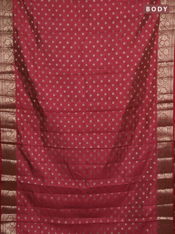 Semi raw silk saree pink with allover zari woven 1000 buttas and zari woven border