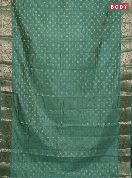 Semi raw silk saree pastel green with allover zari woven 1000 buttas and zari woven border