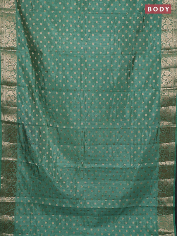 Semi raw silk saree pastel green with allover zari woven 1000 buttas and zari woven border