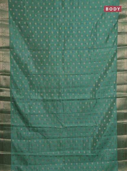 Semi raw silk saree pastel green with allover zari woven 1000 buttas and zari woven border