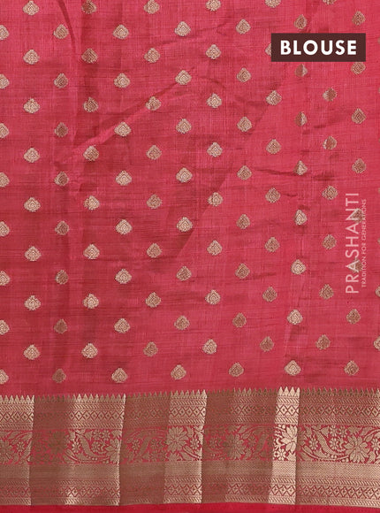 Semi raw silk saree pink with allover zari woven 1000 buttas and zari woven border