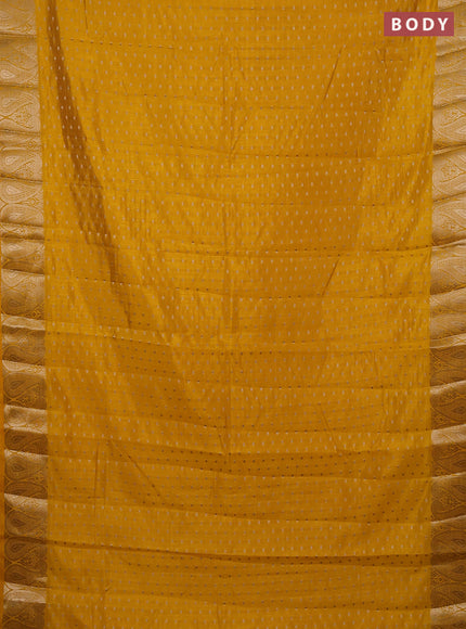 Semi raw silk saree yellow with allover zari woven 1000 buttas and zari woven border