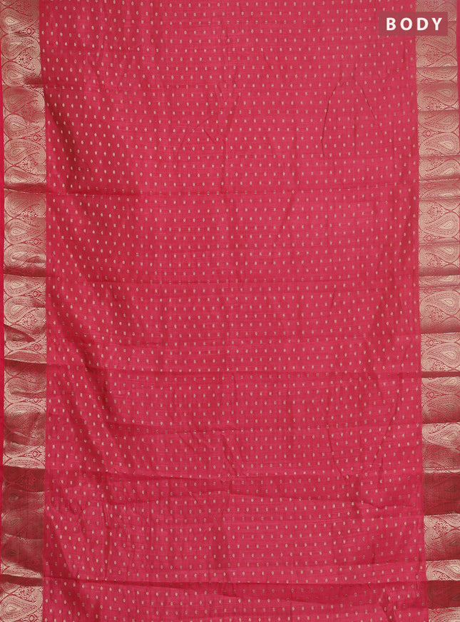 Semi raw silk saree pink with allover zari woven 1000 buttas and zari woven border