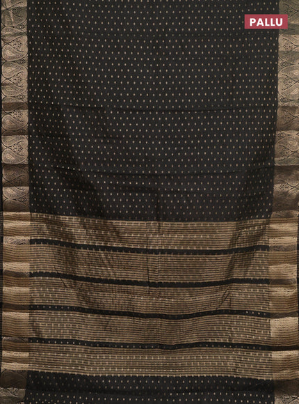 Semi raw silk saree black with allover zari woven 1000 buttas and zari woven border