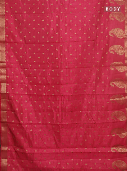 Semi raw silk saree pink with allover zari woven 1000 buttas and zari woven border