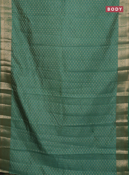 Semi raw silk saree light green with allover zari woven 1000 buttas and zari woven border