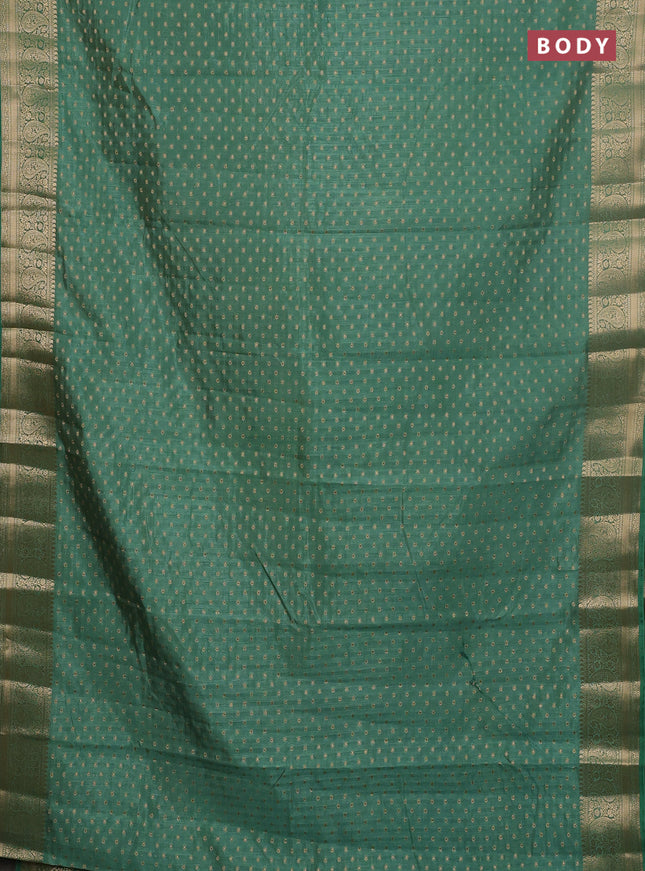 Semi raw silk saree light green with allover zari woven 1000 buttas and zari woven border