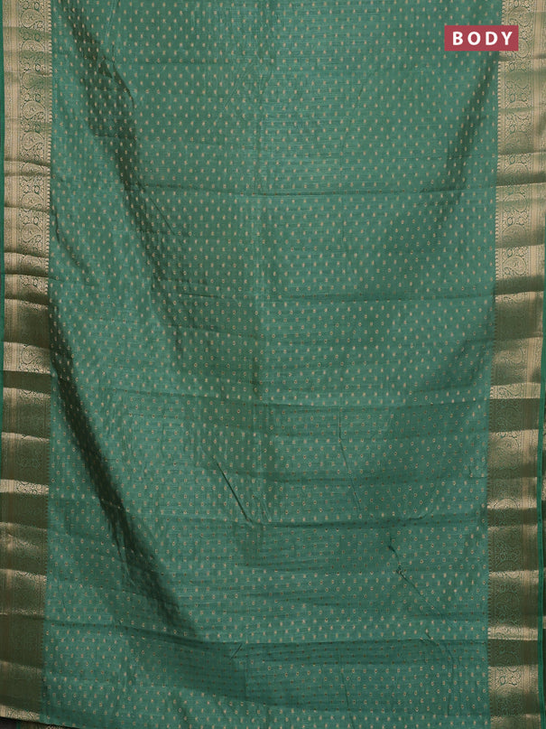 Semi raw silk saree light green with allover zari woven 1000 buttas and zari woven border