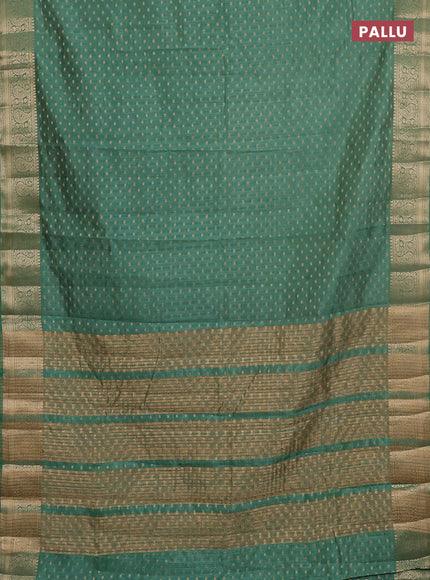 Semi raw silk saree light green with allover zari woven 1000 buttas and zari woven border