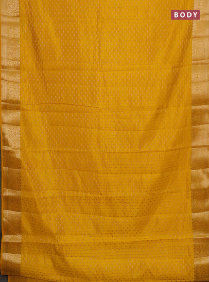 Semi raw silk saree yellow with allover zari woven 1000 buttas and zari woven border