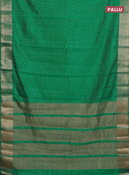 Semi raw silk saree teal green with allover zari woven 1000 buttas and zari woven border