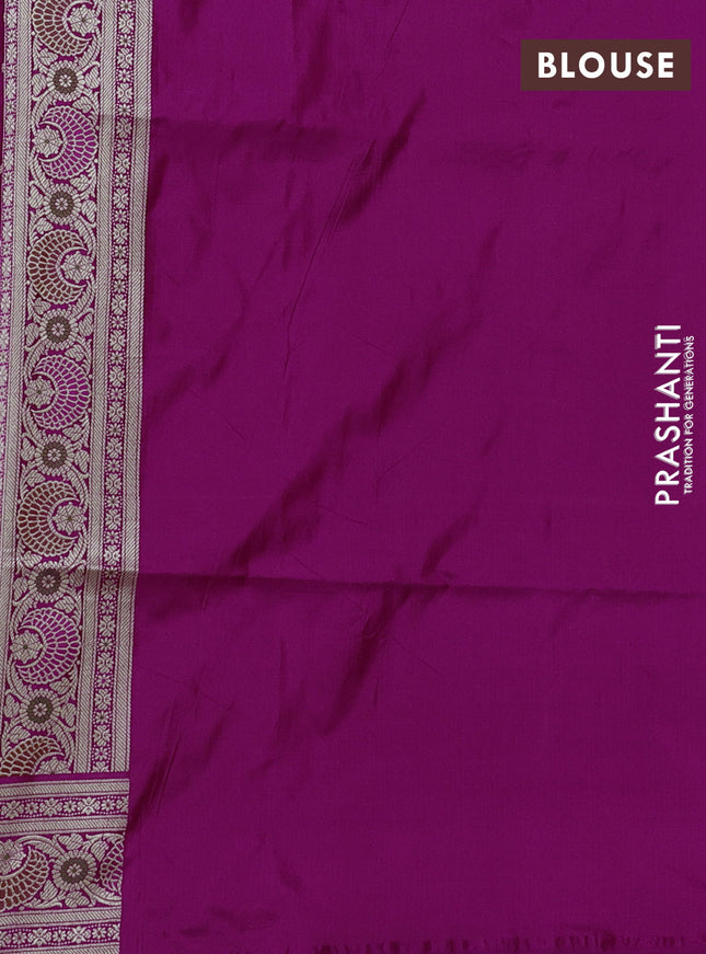 Banarasi uppada silk saree magenta pink with allover zari woven butta weaves and zari woven border