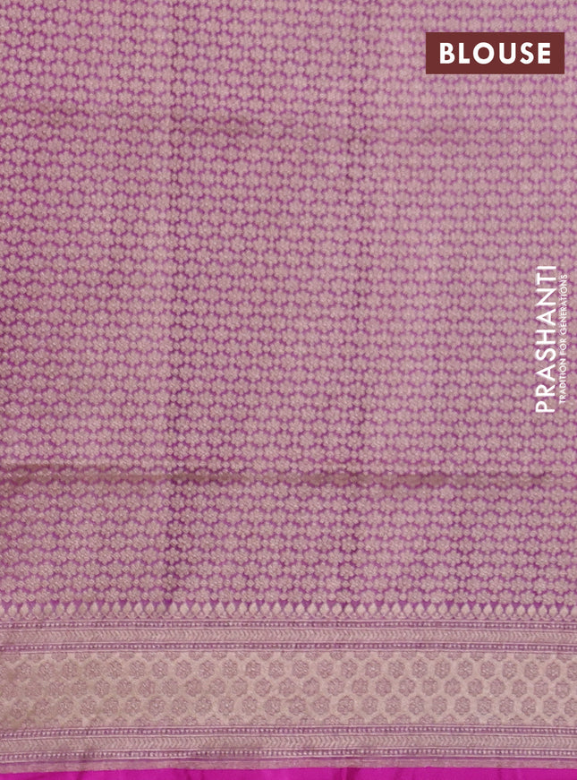 Banarasi uppada tissue silk saree mild purple with allover floral zari weaves and zari woven border