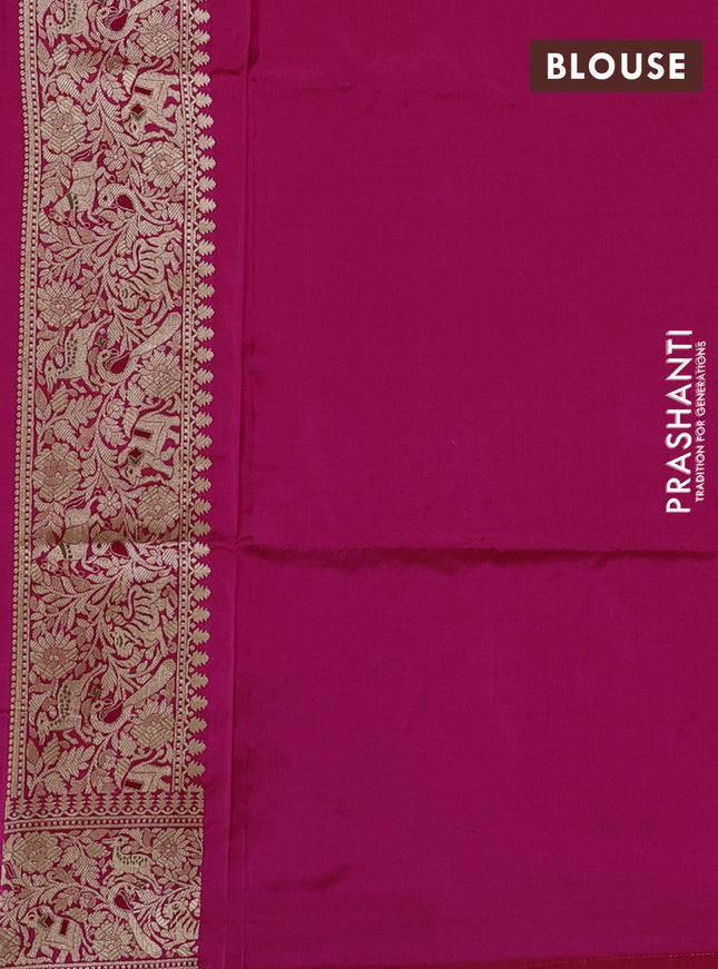 Banarasi uppada silk saree dual shade of candy pink with allover pichwai zari weaves and zari woven border