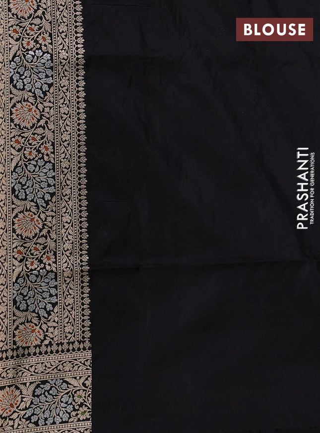 Banarasi uppada silk saree black with allover zari weaves and zari woven border