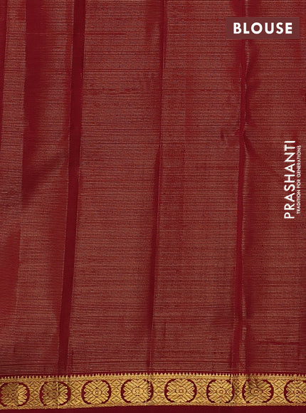 Pure kanchipuram silk saree pista green and maroon with allover vairosi pattern and zari woven border