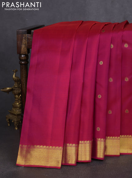 Pure kanchipuram silk saree pink with zari woven buttas and rich zari woven border