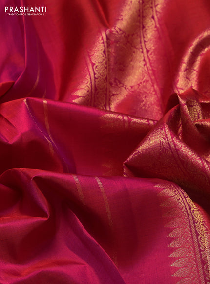Pure kanchipuram silk saree pink with zari woven buttas and rich zari woven border