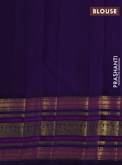 Pure kanchipuram silk saree red and violet with zari woven buttas and rich zari woven korvai border