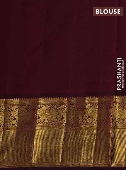 Pure kanchipuram silk saree lavender and maroon with zari woven buttas and rich zari woven border