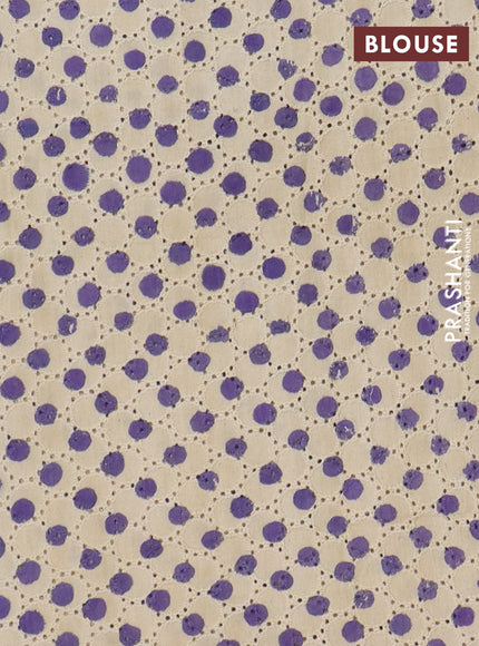 Semi chanderi saree lavender and beige with plain body and zari woven border