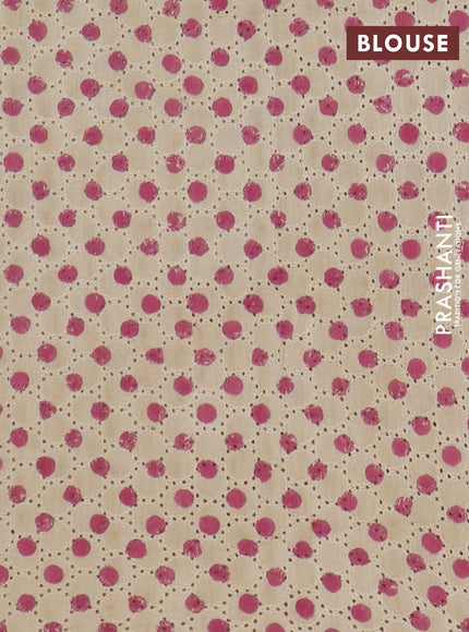 Semi chanderi saree mauve pink and beige with plain body and zari woven border