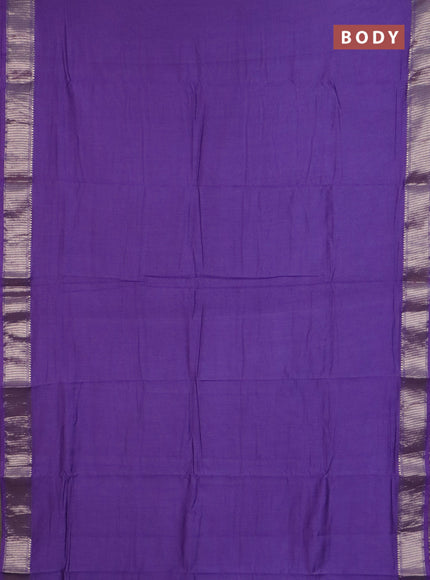 Semi chanderi saree lavender and beige with plain body and zari woven border