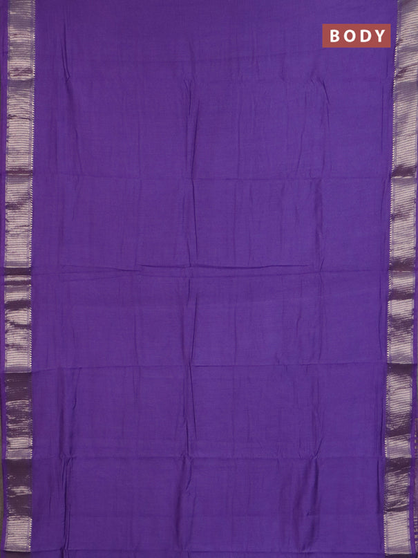 Semi chanderi saree lavender and beige with plain body and zari woven border