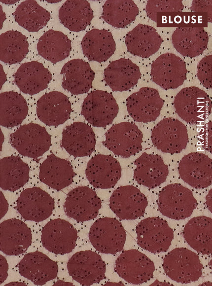 Semi chanderi saree brown and beige with plain body and zari woven border