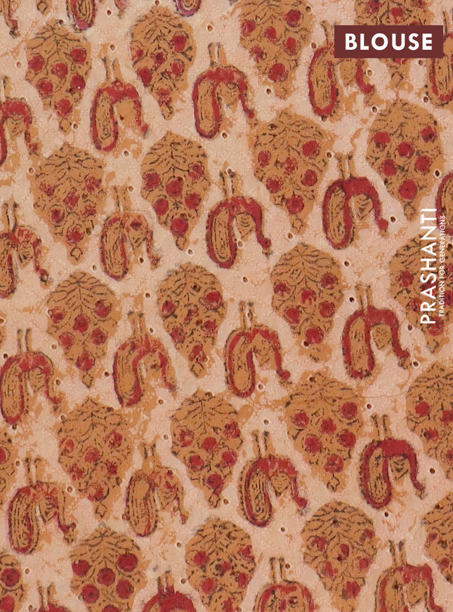 Semi chanderi saree rust shade and rust with plain body and zari woven border